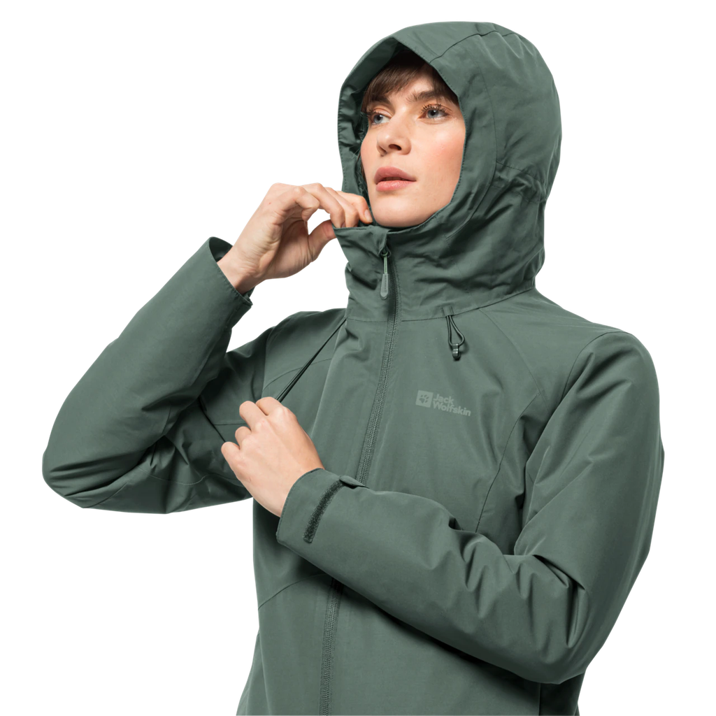 Напівпальто жіноче Jack Wolfskin HEIDELSTEIN INS JKT W 1115681_4311 Сіро-зелений