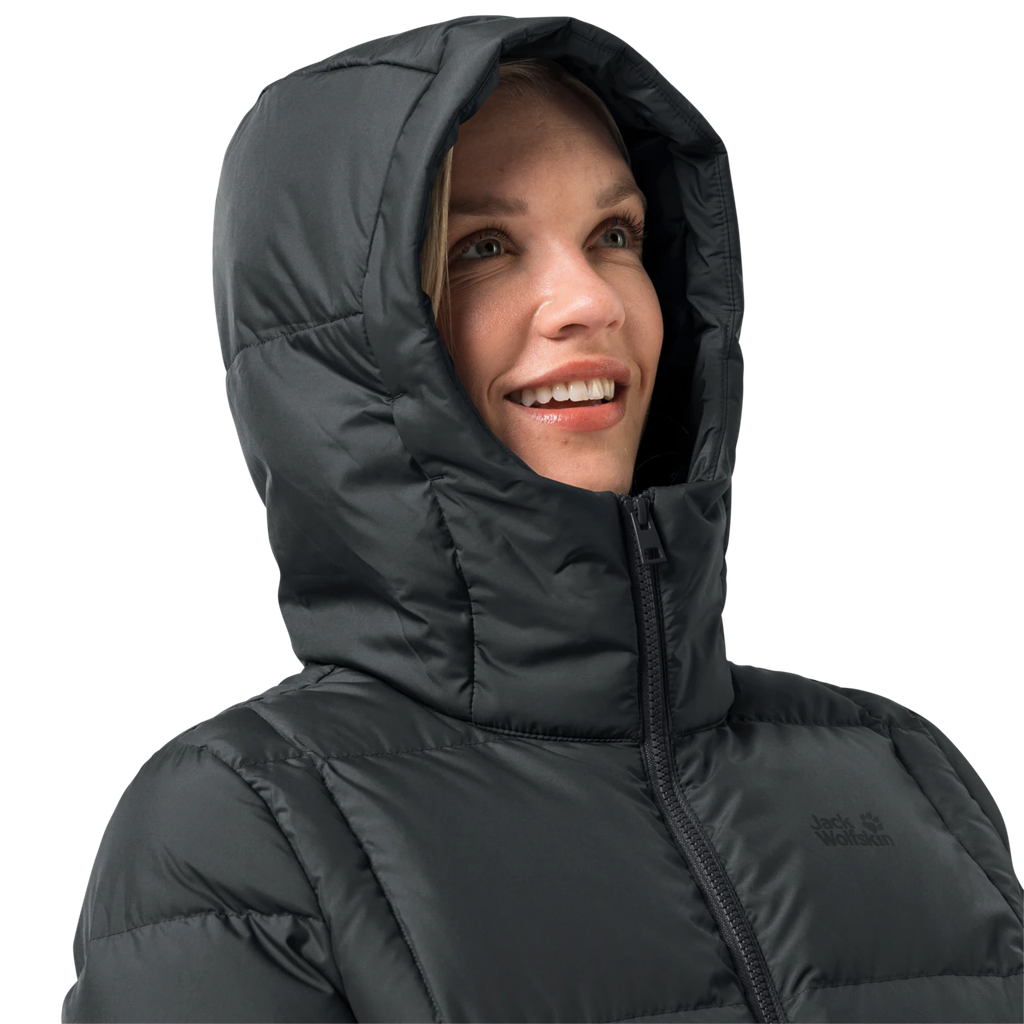 Напівпальто жіноче пухове Jack Wolfskin FROZEN LAKE COAT W 1206131_6000 Чорний