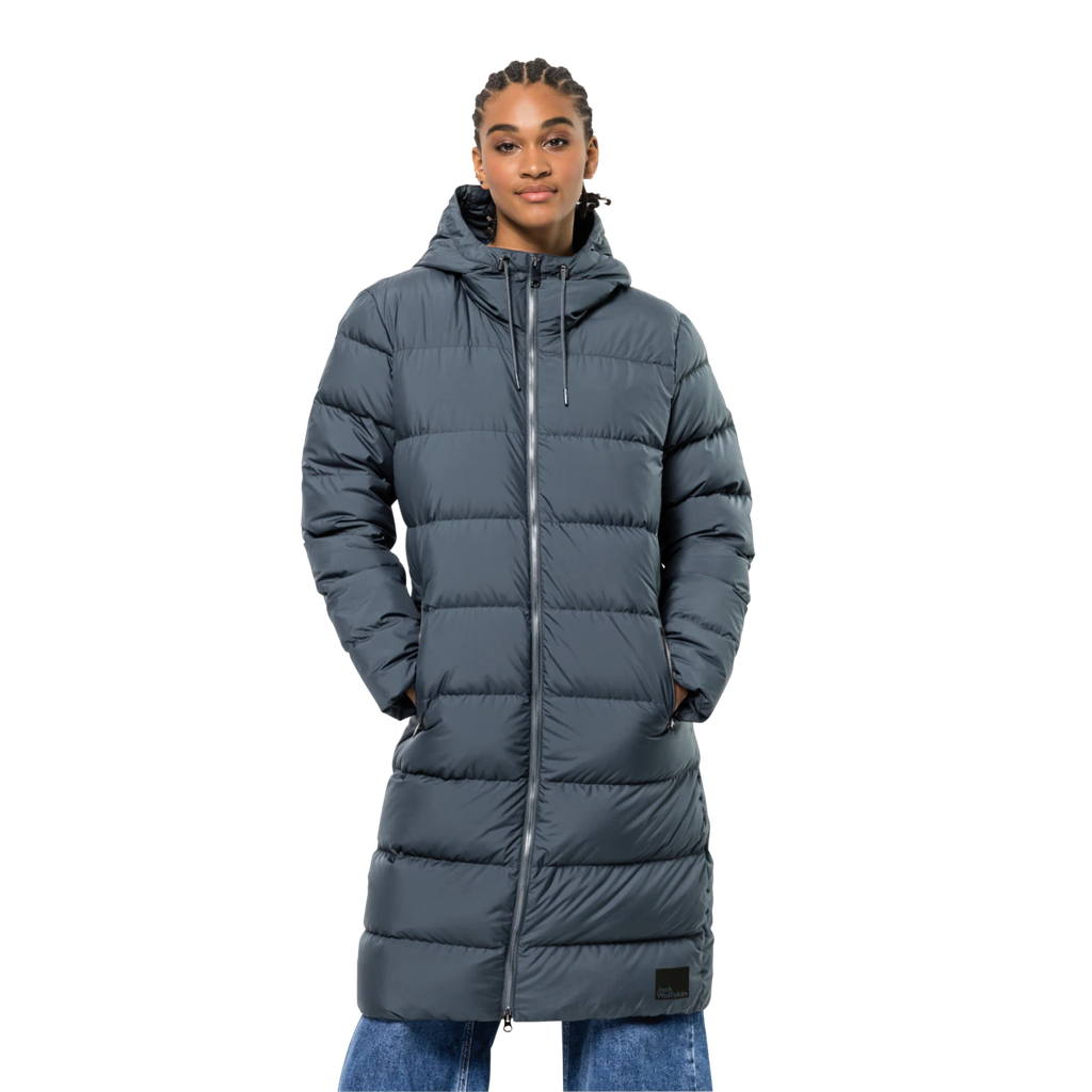 Напівпальто жіноче пухове Jack Wolfskin FROZEN PALACE COAT W 1204132_1268 Сіро-синій