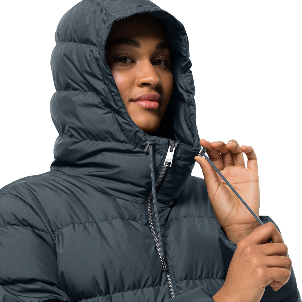 Напівпальто жіноче пухове Jack Wolfskin FROZEN PALACE COAT W 1204132_1268 Сіро-синій
