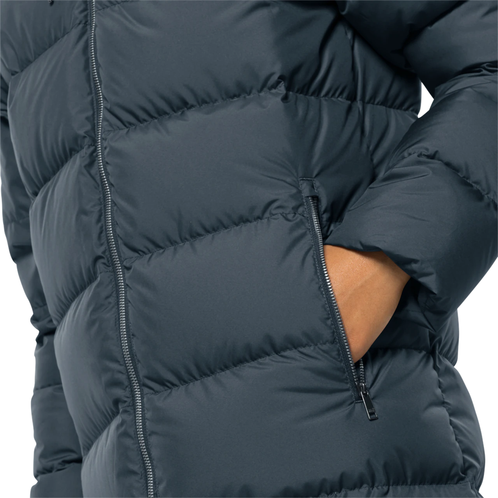 Напівпальто жіноче пухове Jack Wolfskin FROZEN PALACE COAT W 1204132_1268 Сіро-синій