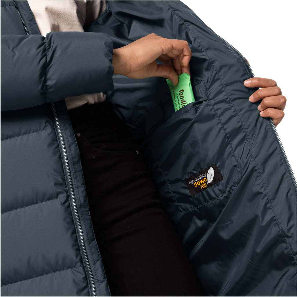 Напівпальто жіноче пухове Jack Wolfskin FROZEN PALACE COAT W 1204132_1268 Сіро-синій