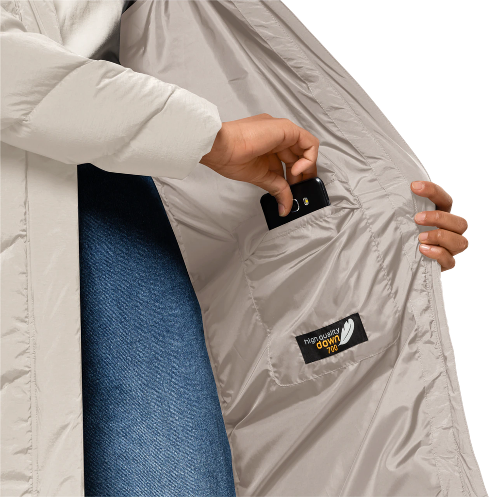 Напівпальто жіноче пухове Jack Wolfskin MARIENPLATZ COAT W 1206971_5062 Світло-сірий