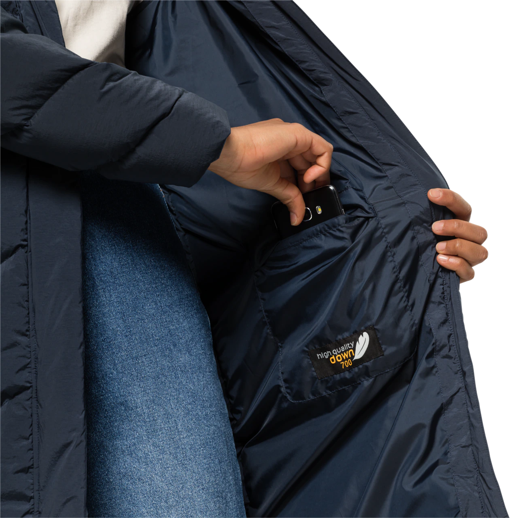 Напівпальто жіноче пухове Jack Wolfskin MARIENPLATZ COAT W 1206971_1010 Темно-синій