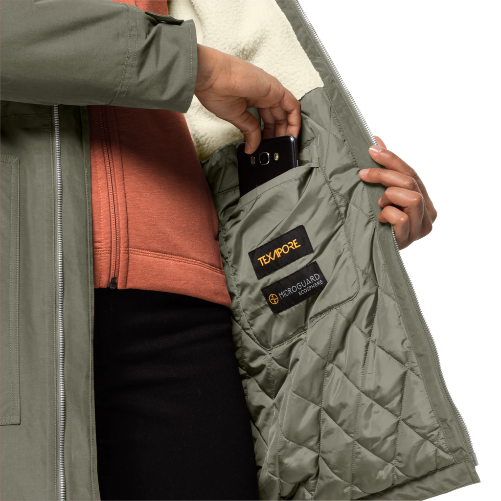 Напівпальто жіноче Jack Wolfskin ROCKY POINT PARKA 1109373_4550 Сіро-оливковий