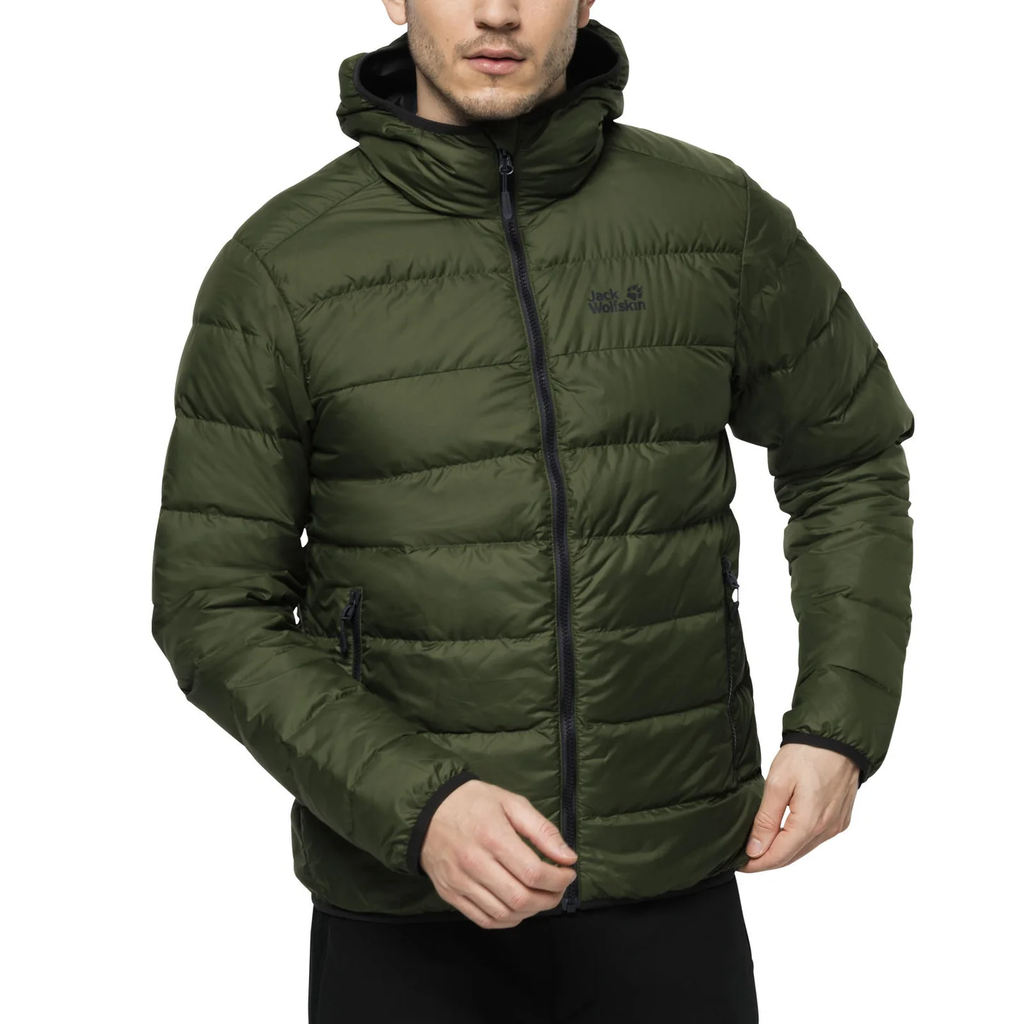 Пуховик чоловічий прошитий Jack Wolfskin HELIUM MEN 1200573_4129 Болотний