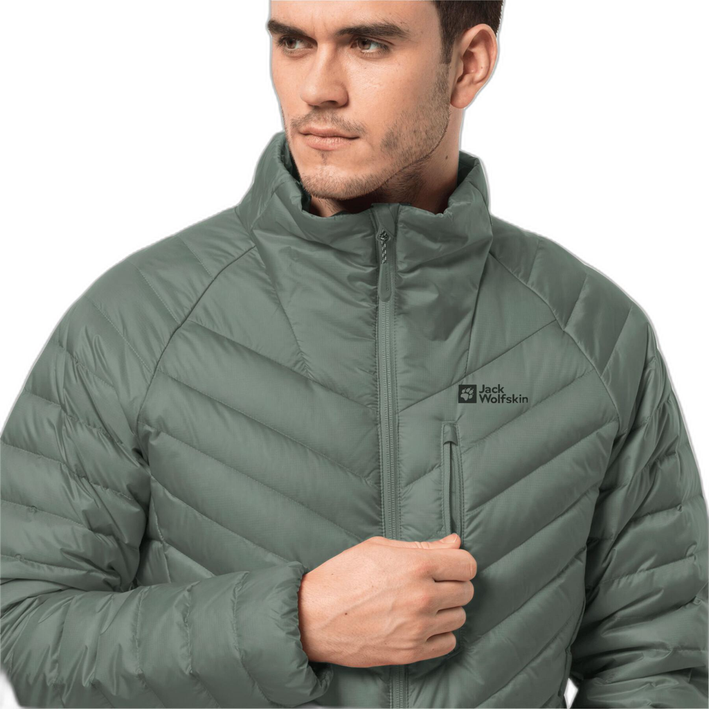 Пуховик чоловічий прошитий Jack Wolfskin PASSAMANI DOWN JKT M 1207151_4311 Сіро-зелений