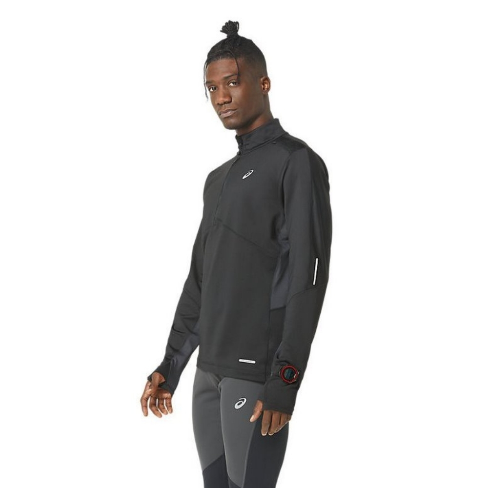 Чоловічі лонгслів Asics WINTER RUN 1/2 ZIP MID LAYER 2011C882-BLACK