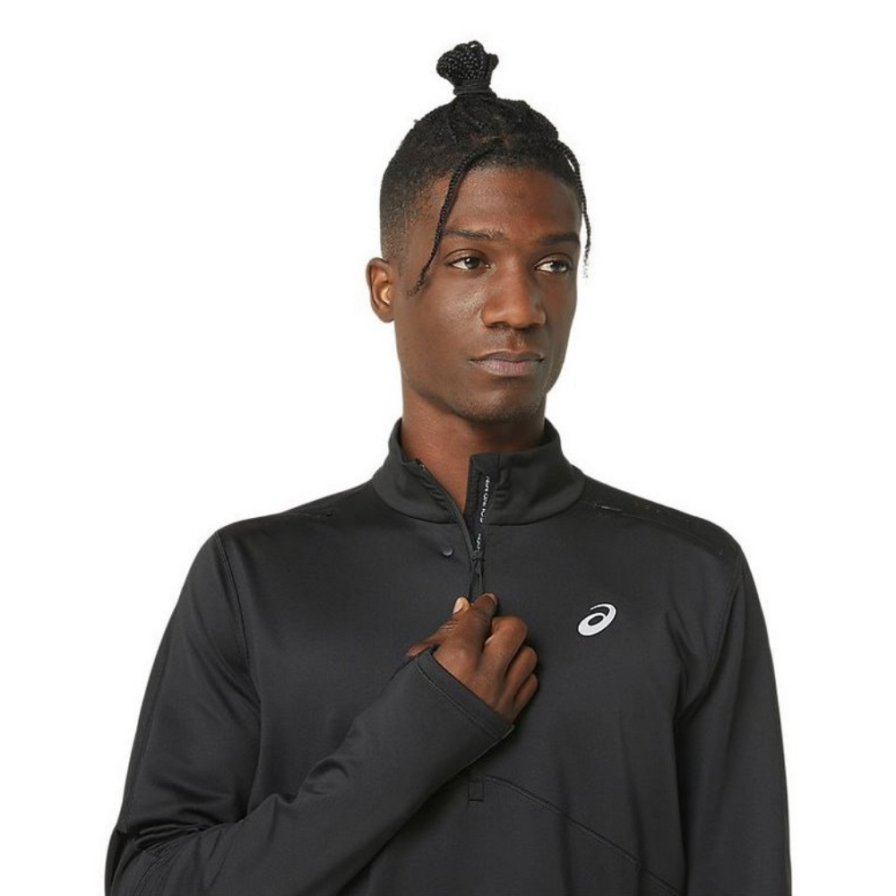 Чоловічі лонгслів Asics WINTER RUN 1/2 ZIP MID LAYER 2011C882-BLACK