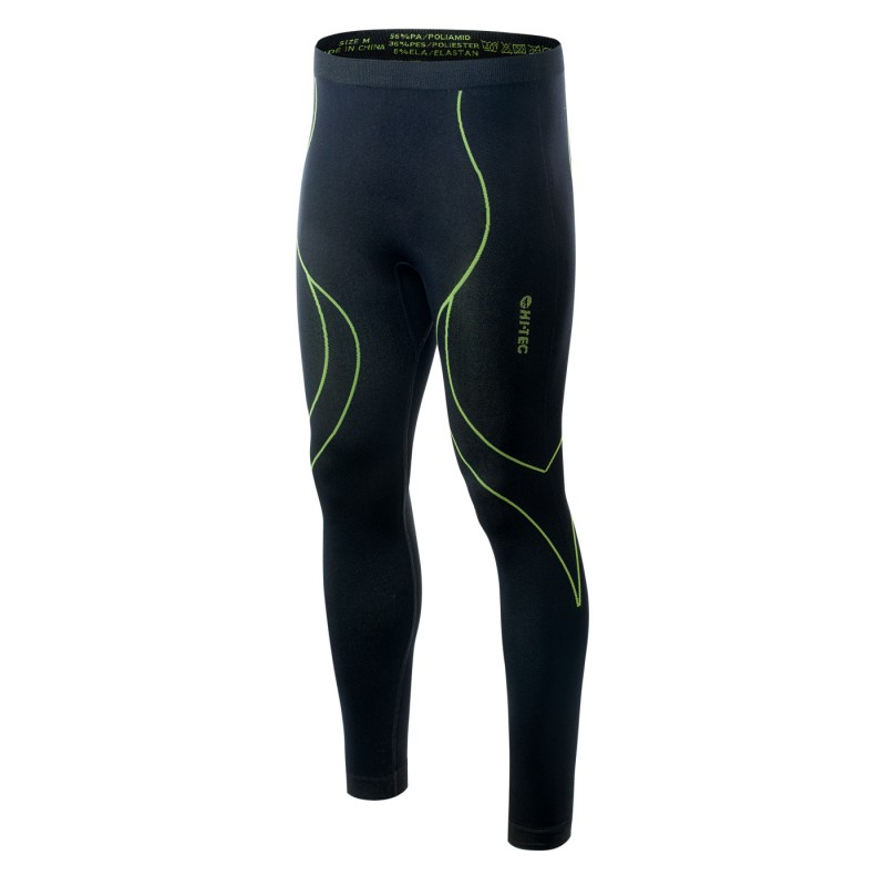 Чоловічі кальсони HI-TEC IKAR BOTTOM-BLACK/LIME PUNCH