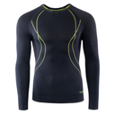 Чоловічий лонгслів HI-TEC IKAR TOP-BLACK/LIME PUNCH