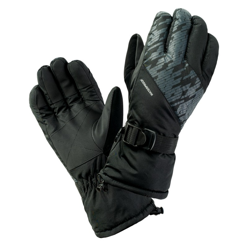 Перчатки горнолыжные HI-TEC ELIME-BLACK/GRAY PRINT