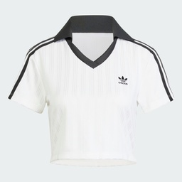 Жіноче укорочене поло Adidas Adicolor Football Jacquard V-Neck Originals JD2608