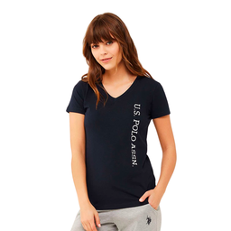 [16596 NAVY] Футболка женская с v вырезом U.S. POLO ASSN 16596