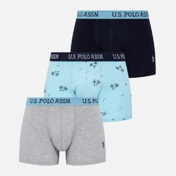 [80446 TURQUOISE+NAVY+GREY MELANGE] Труси боксери чоловічі набір 3 шт. U.S. POLO ASSN 80446