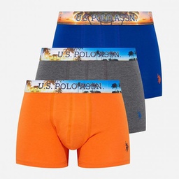 [80434 SAX+ORANGE+ANTHRACITE MLG.] Трусы мужские боксеры набор 3 шт. U.S. POLO ASSN 80434