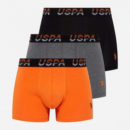 [80432 BLACK+ORANGE+ANTHRACITE MLG.] Трусы мужские боксеры набор 3 шт. U.S. POLO ASSN 80432