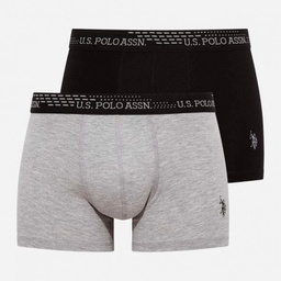 [80375 GREY MELANGE + BLACK] Трусы мужские боксеры набор 2 шт. U.S. POLO ASSN 80375