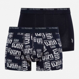 [80350 NAVY + PRINTED] Труси боксери чоловічі набір 2 шт. U.S. POLO ASSN 80350