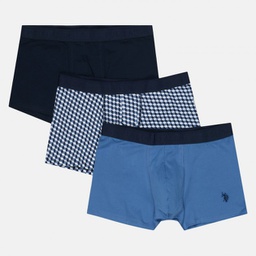 [80256 INDIGO+NAVY +INDIGO PRNT.] Трусы мужские боксеры набор 3 шт. U.S. POLO ASSN 80256