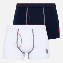 [80093 WHITE+NAVY] Трусы мужские боксеры набор 2 шт. U.S. POLO ASSN 80093