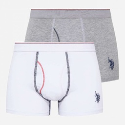 [80093 WHITE+GREY MLG.] Труси боксери чоловічі набір 2 шт. U.S. POLO ASSN 80093