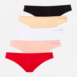 [67006 BLCK.-WHT.-SKIN-SALMON-RED ] Труси-сліпи жіночі набір 5 шт. U.S. POLO ASSN 67006