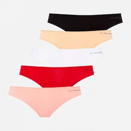 [67005 BLCK.-WHT.-SKIN-SALMON-RED ] Трусы-стринги женские набор 5 шт. U.S. POLO ASSN 67005