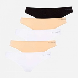 [67005 BLCK.-WHT.-SKIN-WHT.-SKIN] Труси-стринги жіночі набір 5 шт. U.S. POLO ASSN 67005