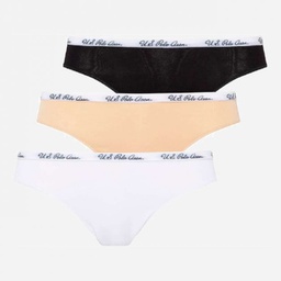 [66275 BLACK+WHITE+BEIGE] Трусы-бикини женские набор 3 шт. U.S. POLO ASSN 66275