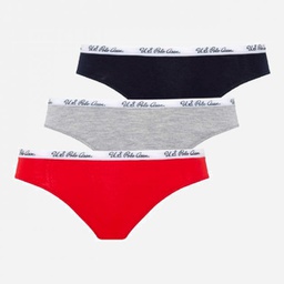 [66275 GREY MELANGE+NAVY+RED] Трусы-бикини женские набор 3 шт. U.S. POLO ASSN 66275